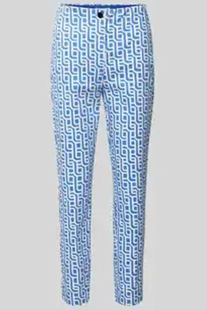 Christian Berg Slim fit stoffen broek met verkort model