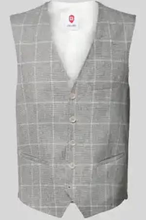 Club of Gents Linnen gilet met strookzakken