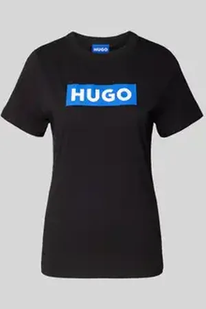 Hugo Blue T-shirt met labelprint
