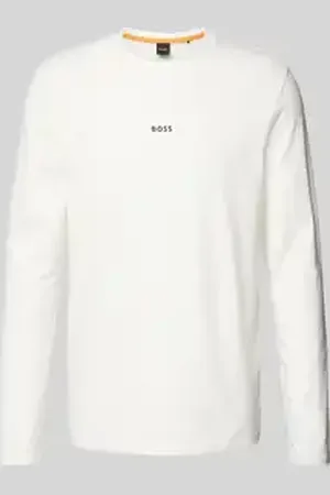 HUGO BOSS Shirt met lange mouwen en labelprint, model 