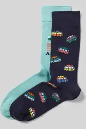 Christian Berg Sokken met motiefstitching in een set van 2 paar