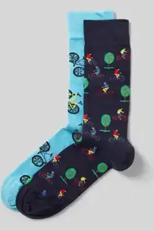 Christian Berg Sokken met motiefstitching in een set van 2 paar