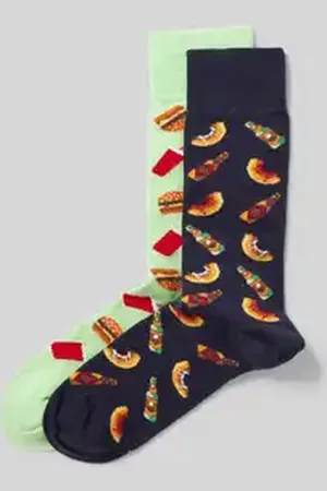 Christian Berg Sokken met motiefstitching in een set van 2 paar
