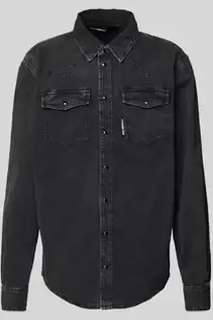 Karl Lagerfeld Regular fit jeansoverhemd met labeldetail