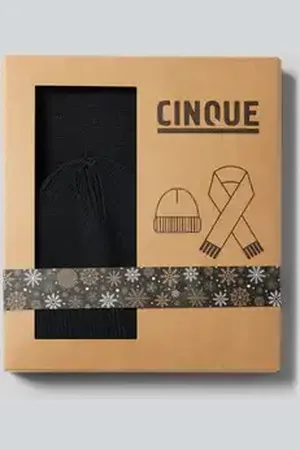 Cinque Sjaal en muts van wolmix in een set