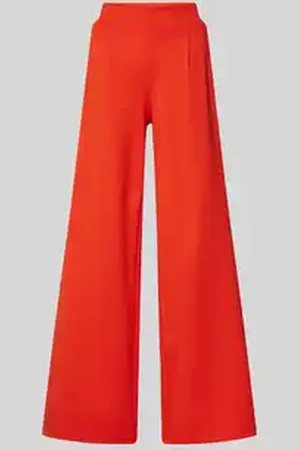 Ichi Wide leg stoffen broek met bandplooien, model 
