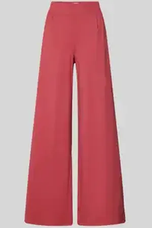 Ichi Wide leg stoffen broek met bandplooien, model 