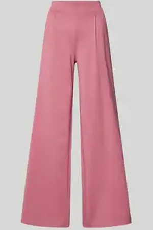 Ichi Wide leg stoffen broek met bandplooien, model 