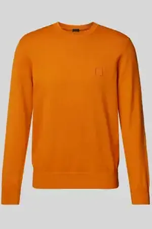 HUGO BOSS Gebreide pullover met labeldetail, model 