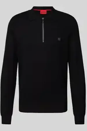 HUGO BOSS Gebreide pullover met labeldetail, model 