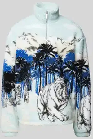 Karl Kani Pullover van teddybont met opstaande kraag