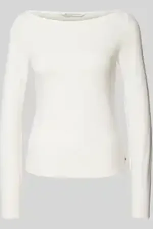 TOM TAILOR Shaped fit shirt met lange mouwen van katoenmix met boothals