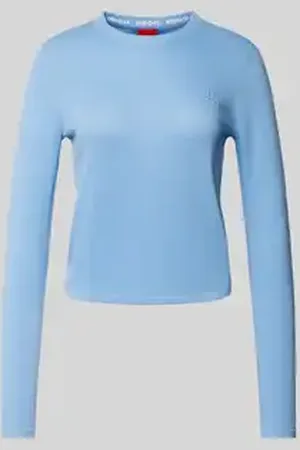 HUGO BOSS Gebreide pullover met labelstitching, model 