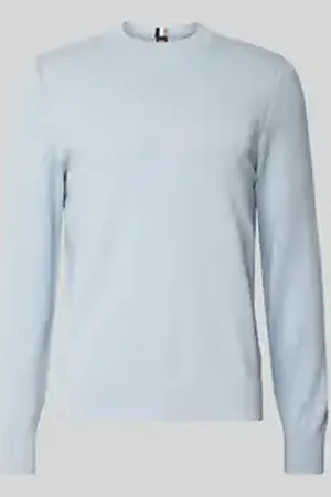 HUGO BOSS Gebreide pullover met ribboorden, model 