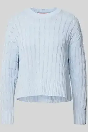 Tommy Hilfiger Gebreide pullover van puur katoen met ronde hals