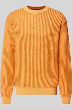 HUGO BOSS Gebreide pullover met ribboorden, model 