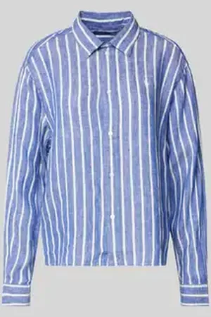 Ralph Lauren Korte boxy fit linnen blouse met logostitching