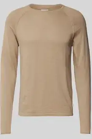 JACK & JONES Shirt met lange mouwen en geribde ronde hals, model 