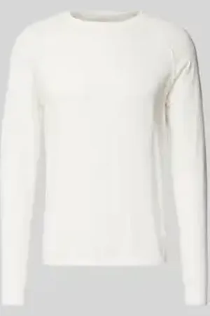 JACK & JONES Shirt met lange mouwen en geribde ronde hals, model 