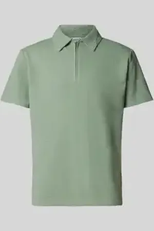 SELECTED Poloshirt met korte ritssluiting, model 