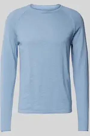 JACK & JONES Shirt met lange mouwen en geribde ronde hals, model 
