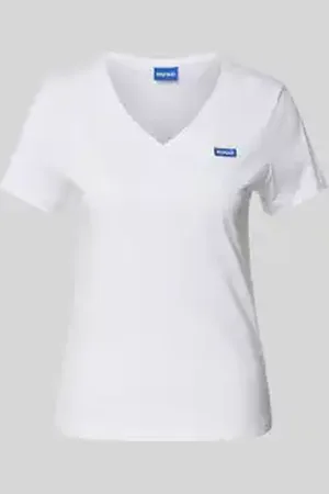 Hugo Blue T-shirt met labelstitching