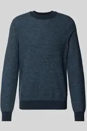 HUGO BOSS Gebreide pullover met ribboorden, model 