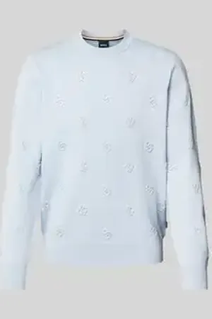 HUGO BOSS Gebreide pullover met ronde hals, model 