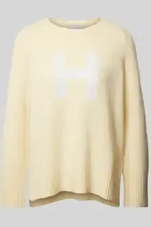 Hemisphere Gebreide pullover met labelprint