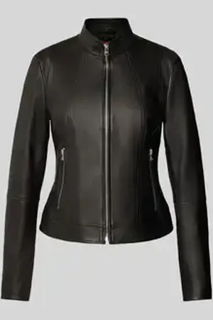 HUGO BOSS Leren jack met rits, model 