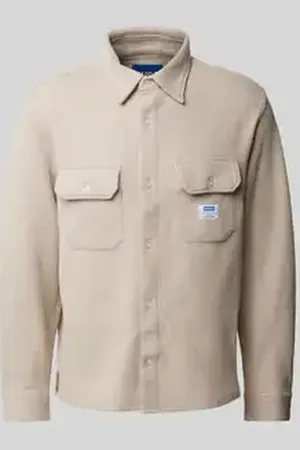 Hugo Blue Regular fit vrijetijdsoverhemd met structuurmotief, model 