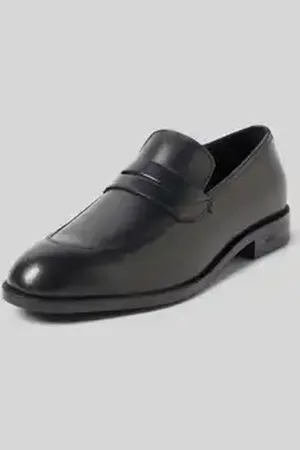 HUGO BOSS Leren loafers met labeldetails, model 
