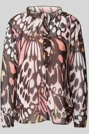 Marc Cain Relaxed fit blouse met opstaande kraag