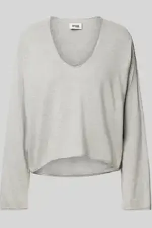 Drykorn Korte gebreide pullover met boothals