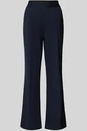 monari Straight leg stoffen broek met vaste persplooien