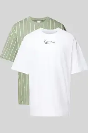 Karl Kani T-shirt met labelstitching in een set van 2 stuks