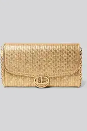 Ralph Lauren Schoudertas van leer met labelapplicatie, model 