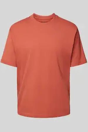McNeal T-shirt met geribde ronde hals