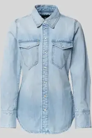 G-Star Slim fit jeansblouse met paspelzakken op de borst, model 