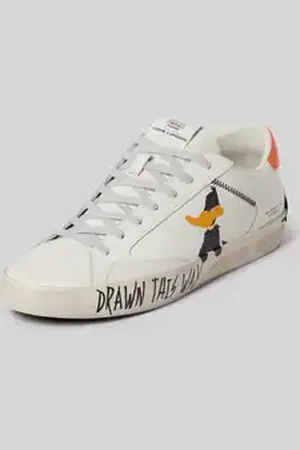 Crime london Leren sneakers met motiefprint, model 