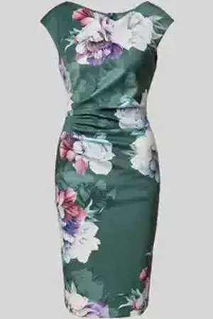 Swing Cocktailjurk met bloemenmotief