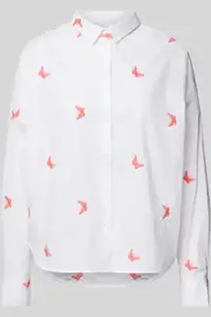 0039 Italy Regular fit overhemdblouse met motiefstitching, model 