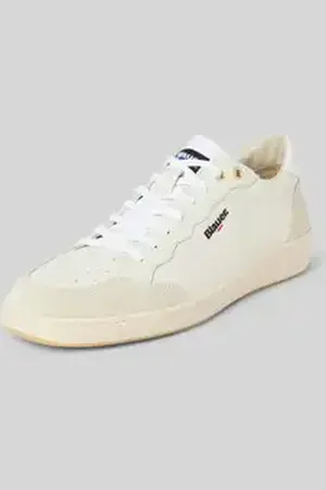 Blauer Sneakers met labelprint, model 
