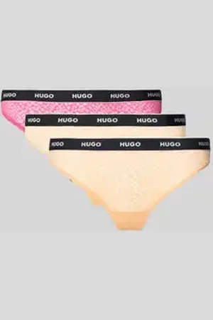 HUGO BOSS String met elastische band met label in een set van 3 stuks