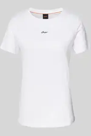 HUGO BOSS T-shirt met labelstitching, model 