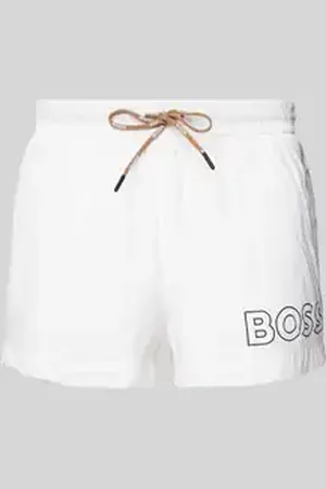 HUGO BOSS Relaxed fit zwembroek met labelprint, model 