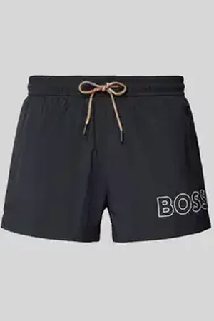 HUGO BOSS Relaxed fit zwembroek met labelprint, model 