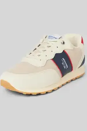 JACK & JONES Sneakers met vetersluiting en labeldetail, model 