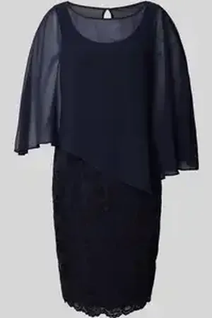 Vera Mont Knielange cocktailjurk in dubbele-laagjeslook