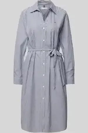 Tommy Hilfiger Oversized overhemdjurk met strikceintuur.